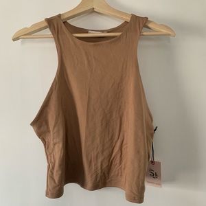 Beige crop tank